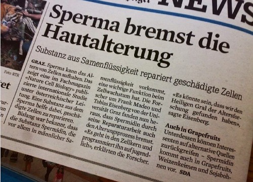 Sperma bremst die Hautalterung