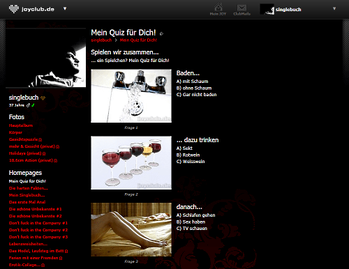 Singlebuch Profil auf Joyclub